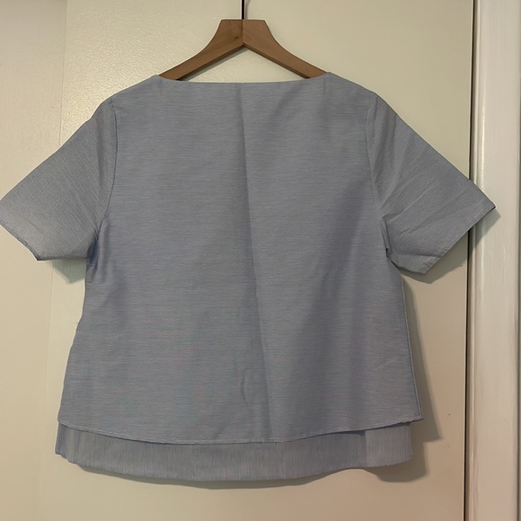 Brass Clothing Box Crop, blue/white stripe, size large - Picture 2 of 6